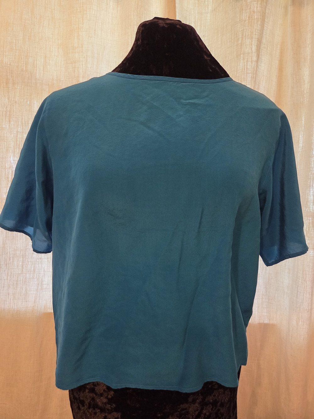Studio Silk Short Sleeve Top in Teal